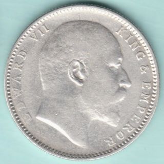 British India - 1908 - King Edward Vii - One Rupee - Rare Silver Coin