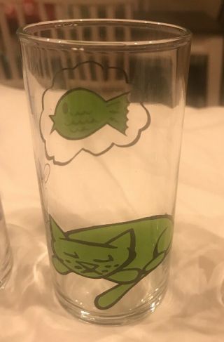 Rare 4 Libbey Vintage MCM Cat Feline Antics Juice Cocktail Glasses 8 Oz.  Glass 3