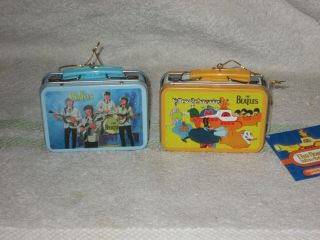2 Beatles Kurt Adler Lunch Box Ornaments 2012 Rare