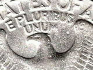 1989 US 25 cent Washington quarter dollar error coin USA lightly circulated rare 2