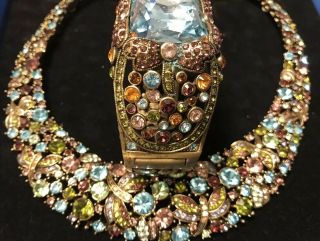 Set Heidi Daus Rare " Fantasy In Flight " Swarovski Crystal Necklace/bracelet/r