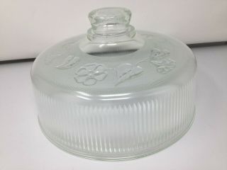 Heavy Glass Cake Plate Pastry Stand Cover 10 1/4 Replacement Dome Lid Only Rare