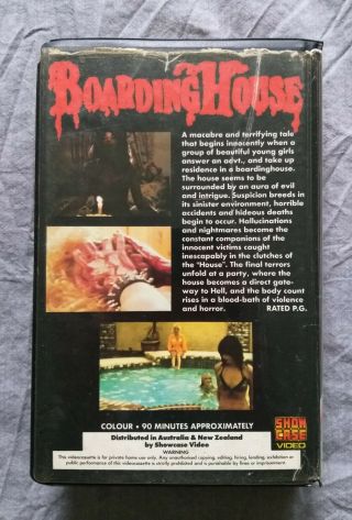 Boarding House VHS Australia PAL Release Housegeist rare SOV Nailgun Massacre 2