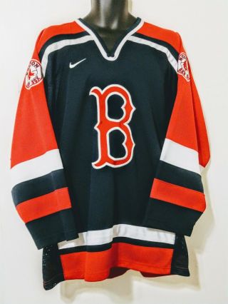 Nike Team Mlb Boston Red Sox Team Hockey Style Jersey Adult Mens Large Rare Guc