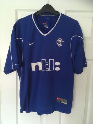 Rare Glasgow Rangers Football Shirt Size M 1999/01 Nike Scotland Soccer