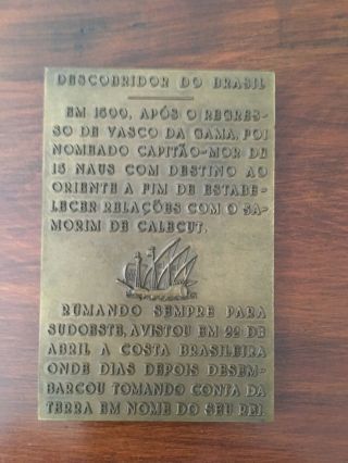 Antique rare bronze medal of Portuguese navigator Pedro Álvares Cabral 2