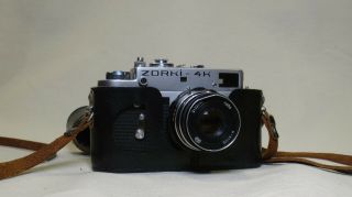 Soviet Zorki - 4k 2.  8 Rare Lens Russian Leica Rangefinder