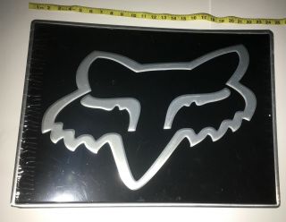 Rare Aluminum Fox Racing Banner Head Logo Sign Garage Motocross Bmx
