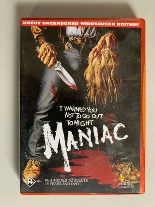 Maniac Rare Australian Dvd Cult 80s Slasher Horror Grindhouse Movie Umbrella Ent