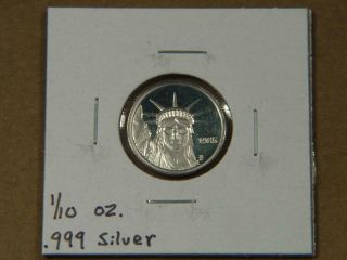 1985 Statue Of Liberty 1/10 Oz.  999 Silver Proof Coin Rare