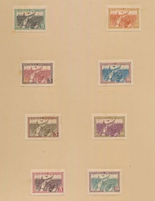 Rare Argentina Stamps 1930 Revolution 5p & 10p Colour Trial Proofs,  389 390 Vf