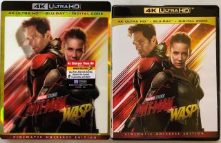 Marvel Ant - Man And The Wasp 4k Ultra Hd Blu Ray 2 Disc Rare Lenticular Slipcover
