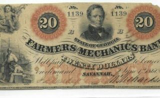 $20 " Farmers & Mechanics Bank " (orange) $20 Rare " Georgia " (blue Serials) $20