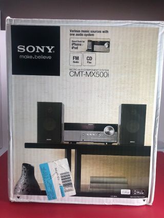 Rare Sony Cmt - Mx500i Micro Hifi Component System Mp3 Ipod Cd Am/fm Open Box