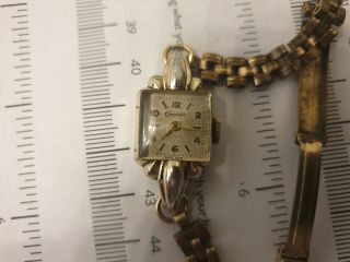 Rare Vintage Ladies Crescent Wind - Up Watch Swiss Movement Rolled Gold