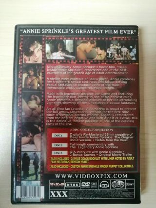 Deep Inside Annie Sprinkle (3 DVD set with 24 page booklet) VERY RARE 2