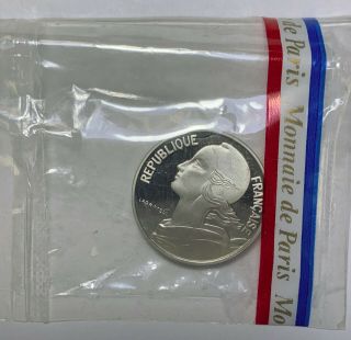 1979 France 10 Centimes Piefort Silver Proof Piedfort Rare Monnaie