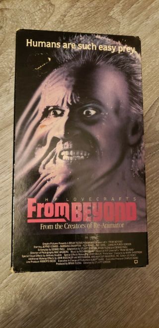 From Beyond Vhs 1986 (with Label) Vestron Video Rare Oop Stuart Gordon