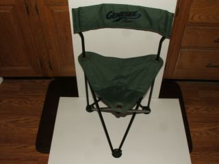 Rare Vintage Genesee Beer Tripod Folding Fishing Camping Chair With Carrying Bag