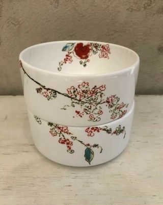 Set Of 2 Simply Fine Lenox Chirp 5 " Stacking Cereal Fruit Bowls Bone China Rare