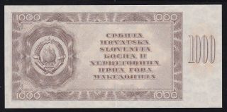 Yugoslavia - - - 1000 Dinara 1950 - - - Back Proof - - - - Not Issued - - - Rare