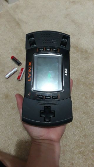 Rare Atari Lynx Handheld Video Game Console With Battery Cover And Game