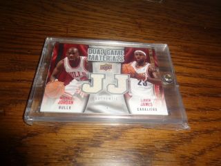Michael Jordan Lebron James 2009 - 10 Upperdeck Dual " Jj " Jersey Ssp Rare $$$