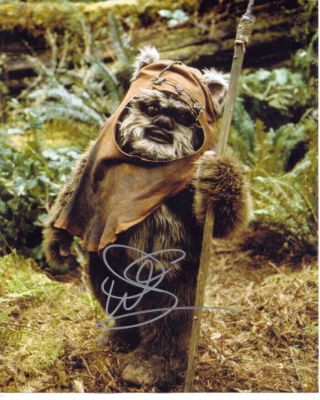 Warwick Davis Rare Signed 8x10 Star Wars Return Of The Jedi Photo With