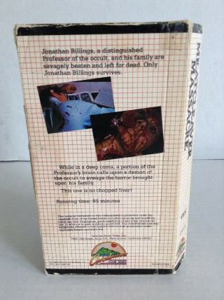 Meatcleaver Massacre VHS ULTRA RARE HORROR,  Catalina Video NO MOLD, 5