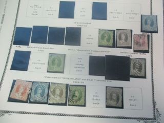 Queensland Stamps: Varieties On Page - Rare - Post (j23)