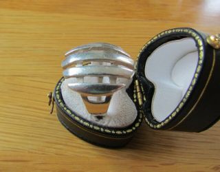 Rare Silver Modernist Designer Ring Size O1/2 Usa 71/4