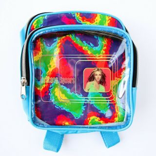 Vtg 2000 Britney Spears Clear Multi Color Plastic Mini Backpack Y2k Rare