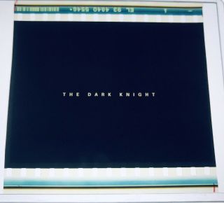 The Dark Knight 15/70mm Imax Film Cell Of Title Card Beginning Credits So Rare