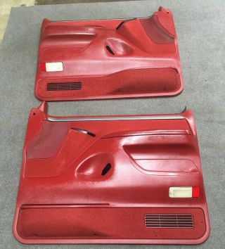 92 - 96 Ford Bronco F - 150 97 F - 250 F350 Power Door Panels Oem Red Rare