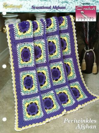 Periwinkles Afghan Tns Crochet Pattern/instructions Leaflet Rare