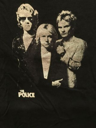 Rare Vintage The Police T - Shirt M - Sting - Stewart Copeland - Andy Summers Punk