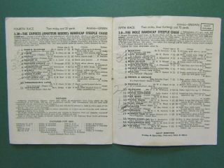 1958 Sandown Racecard - Royal Task,  Lester Piggott wins over Hurdles Very Rare 3