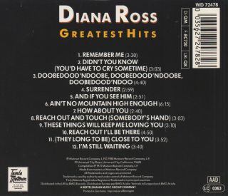 DIANA ROSS GREATEST HITS - RARE TAMLA MOTOWN CD 2