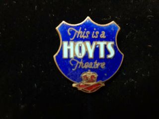 Rare Early Hoyts Theatre Shield Enamel Badge Movie