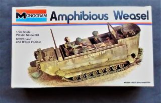 Vintage & Rare 1/35 Monogram Ww2 U.  S.  Amphibious Weasel M29c Model Kit