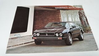 1978 On Maserati Kyalami Orig Sales Leaflet Rare
