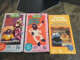 3 Rare Sesame Street Vhs Songs Rock & Roll Dance Along Dont Eat The Pictures