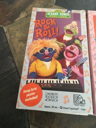 3 RARE SESAME STREET VHS SONGS ROCK & ROLL DANCE ALONG DONT EAT THE PICTURES 2