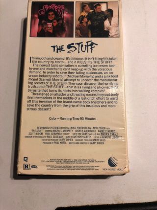 The Stuff VHS World Video Larry Cohen Horror Gore Rare OOP 2