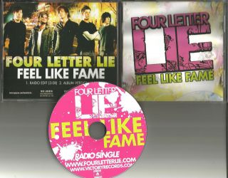 A Day To Remember Four Letter Lie Feel Like Fame W/rare Edit Promo Dj Cd Single