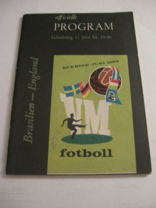 Rare Old 1958 World Cup Finals Programme England V Brazil