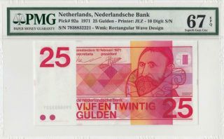 1971 Netherlands 25 Gulden Rare ( (pmg 67 Epq))