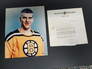 Rare Vintage 1973 Bobby Orr Hand Signed Fan Letter With 8x10 Rookie Year Photo