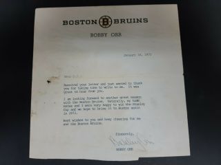 RARE VINTAGE 1973 BOBBY ORR HAND SIGNED FAN LETTER WITH 8X10 ROOKIE YEAR PHOTO 2