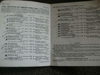 vintage Kempton park horse racing programme Rare Christmas 1965 Arkle 3